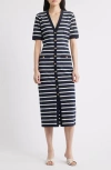 Frame The Striped Sailor Organic Cotton Midi Dress