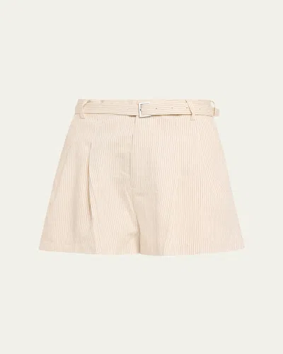 Frame The Striped Shorts In Brown