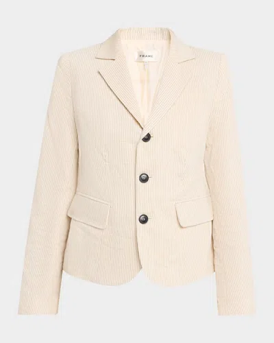 Frame The Striped Smart Blazer In Neutral