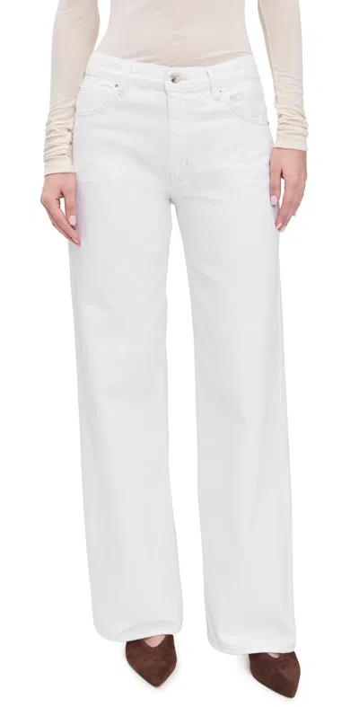 Frame Womens Au Natural Clean The Bow Barrel-leg Denim Jeans In White