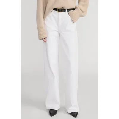 Frame The Stroll Wide Leg Jeans In White