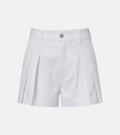 Frame The Structural Pleated Denim Shorts In White