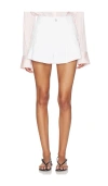 Frame The Structural Pleated High Waist Shorts In White