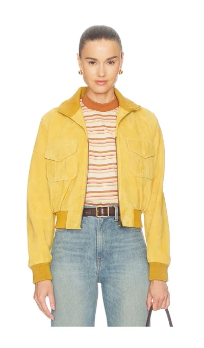 Frame The Suede Ace Jacket In Dijon