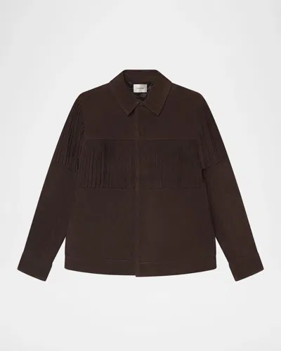 Frame The Suede Rodeo Jacket In Burgundy