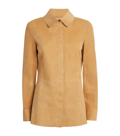 Frame The Suede Shirt In Beige