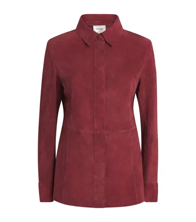 Frame The Suede Shirt In Red
