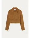 Frame The Suede Small Jacket In Saddle