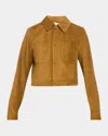 Frame The Suede Small Jacket In Saddle