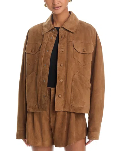 Frame The Suede Utility Jacket In Brown