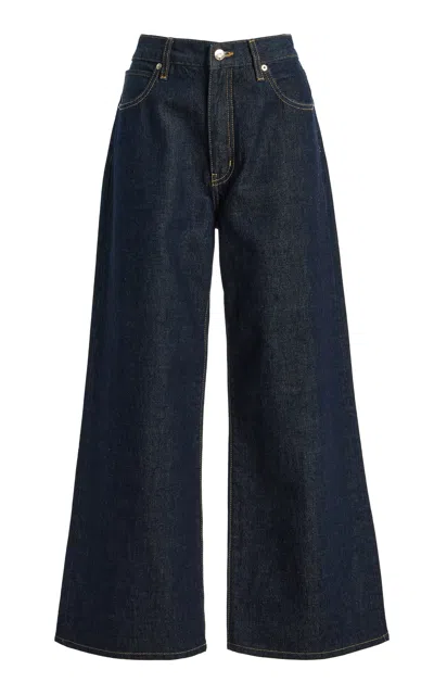 Frame The Swing Rigid Mid-rise Wide-leg Jeans In Blue