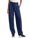 Frame The Trapunto Topstitched High-rise Wide-leg Organic Jeans In Rinse