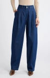 Frame The Bubble High-rise Barrel Jeans In Rinse