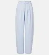Frame The Tapered Wide-leg Jeans In Blue