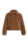 Frame The Teddy Bomber Jacket In Brown
