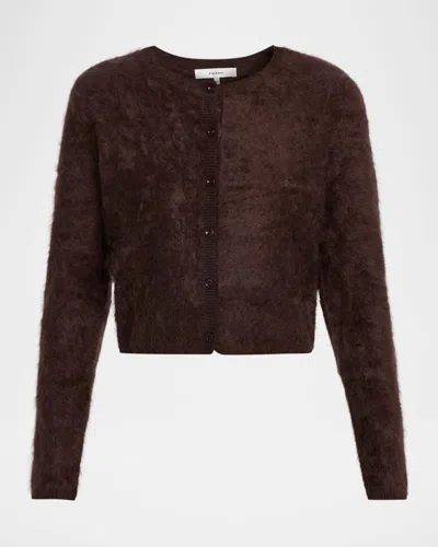 Frame The Teddy Cardigan In Brown