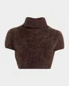 Frame The Teddy Cashmere Cropped Turtleneck Sweater In Brown