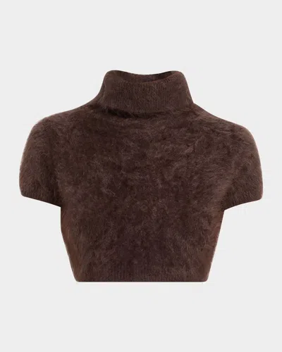 FRAME THE TEDDY TURTLENECK CROPPED SWEATER