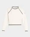 Frame Stretch-cotton Tennis Sweatshirt In White