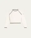Frame The Tennis Crewneck Sweatshirt In White