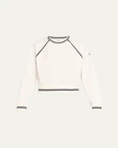 Frame The Tennis Crewneck Sweatshirt In White