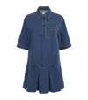 Frame Tennis Cotton Blend Denim Minidress In Blue