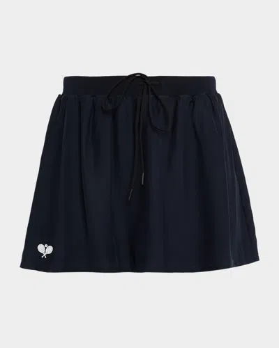 Frame The Tennis Drawstring Skirt Navy In Blue