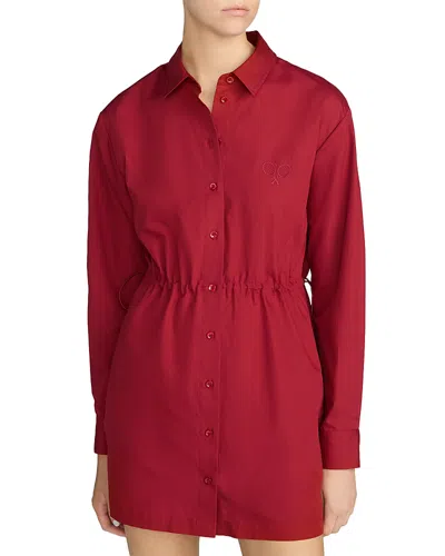 Frame The Tennis Shirt Dress In Red