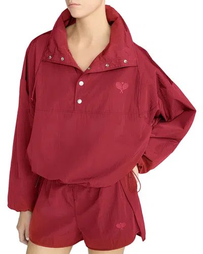 Frame The Tennis Windbreaker In Burgundy