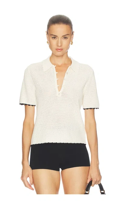 Frame The Textured Polo In White