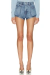 Frame The Tilt High Rise Denim Mini Shorts In Blue