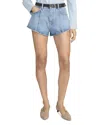 Frame The Tilt High Rise Denim Mini Shorts In Blue