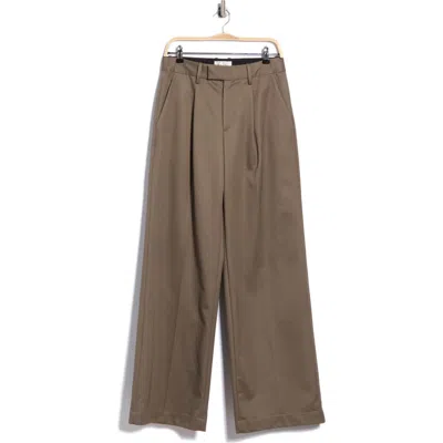 Frame The Timeless Chino High Waist Wide Leg Pants In Brown