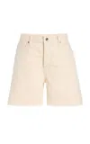 Frame The Timeless Denim High-rise Shorts In Beige