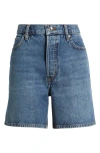 Frame The Timeless High Waist Mid Thigh Denim Shorts In September
