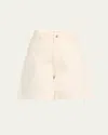 Frame The Timeless Cutoff Denim Shorts In Milkshake