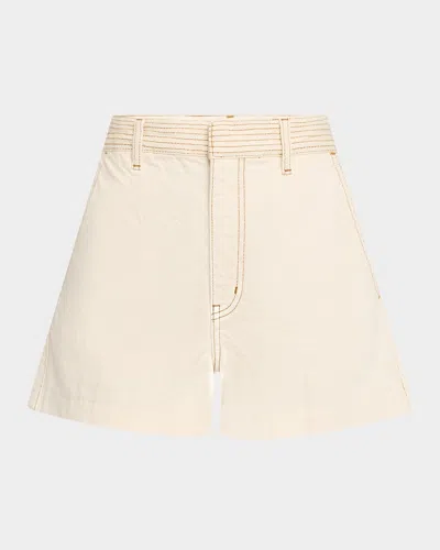FRAME THE TRAPUNTO DENIM SHORTS
