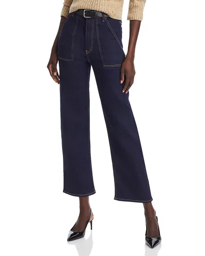 Frame The Trapunto High Rise Straight Ankle Jeans In Stargirl