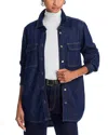 Frame The Trapunto Denim Overshirt In Rinse