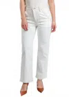 Frame The Trapunto Straight Denim Trouser Pants In Au Natural Clean In White