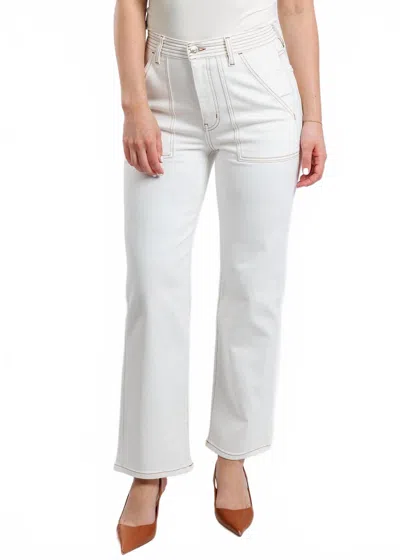 FRAME THE TRAPUNTO STRAIGHT DENIM TROUSER IN AU NATURAL CLEAN