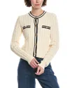 Frame The Trimmed Cardigan In White