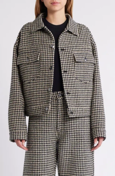Frame The Tweed Boxy Jacket In Houndstooth