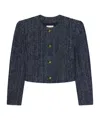 Frame The Tweed Button-up Jacket In Black
