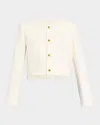 Frame Womens Fringed Cropped Tweed Jacket White
