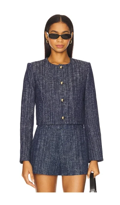 Frame The Tweed Jacket In Purple