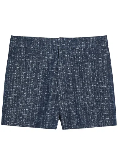 Frame The Tweed Tweed Shorts In Purple