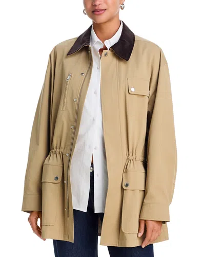 Frame The Twill Safari Jacket In Brown