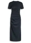 Frame Womens Navy Twisted Relaxed-fit Cotton-jersey Maxi Dress In Blue