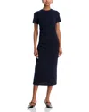Frame Womens Navy Twisted Relaxed-fit Cotton-jersey Maxi Dress In Blue